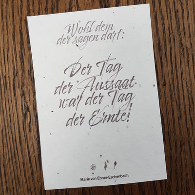 SCHWABENPOWER GUTSCHEINKARTE - exklusiv auf Samenpapier