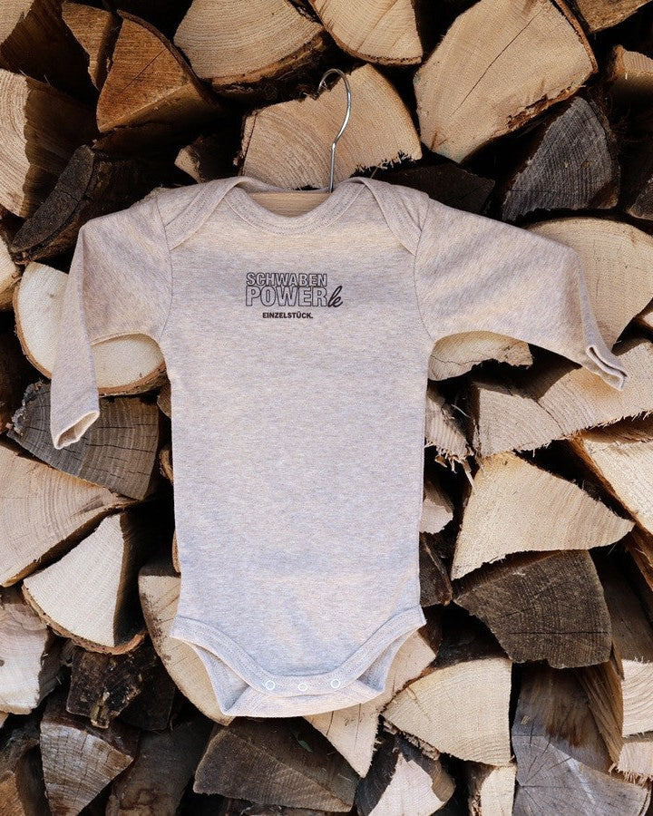 langärmeliger Babybody, Bio-Baumwolle, Farbe Yemen, Aufdruck 