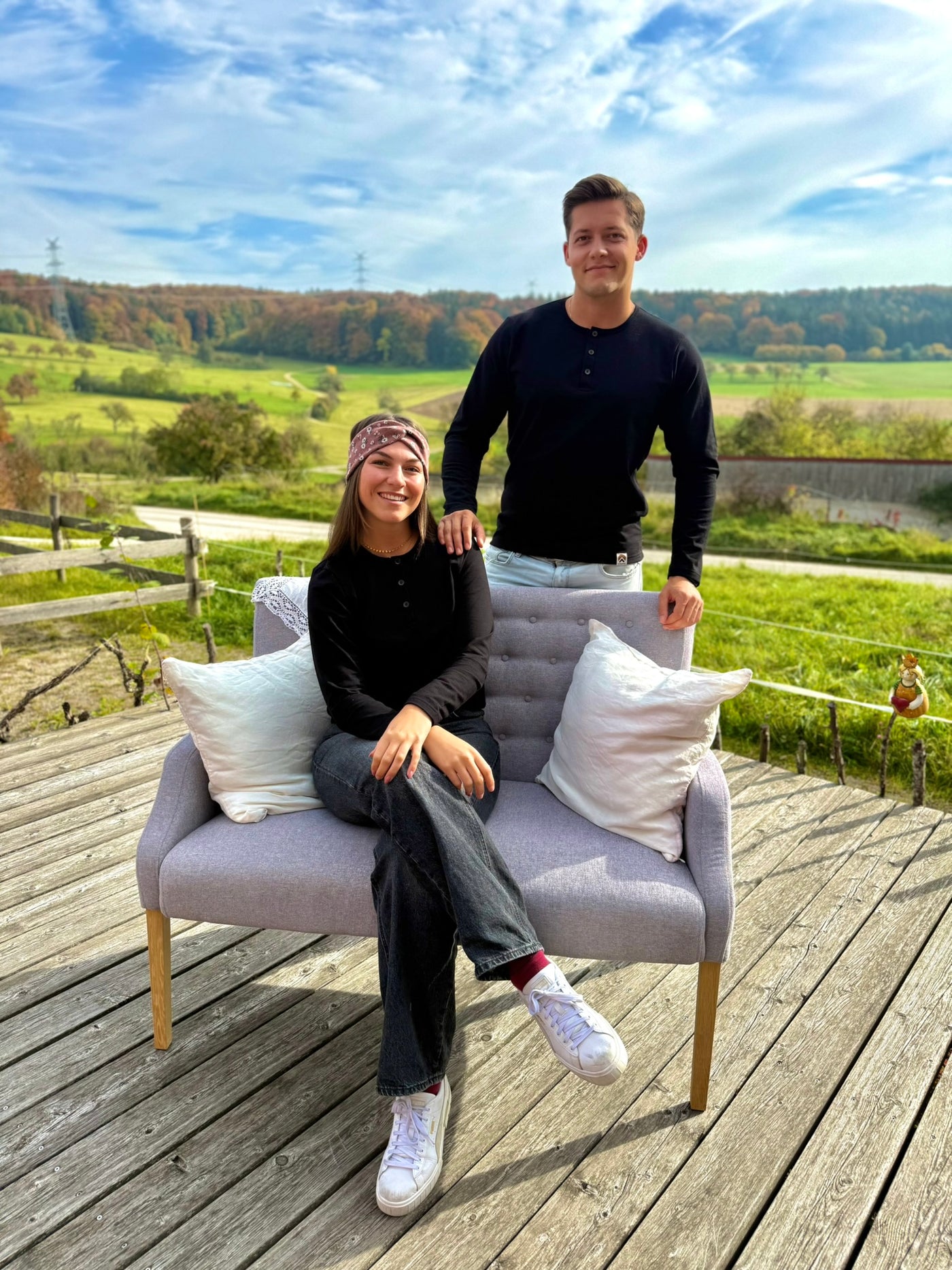 Langarmshirt, Knopfleiste, Schwabenpower