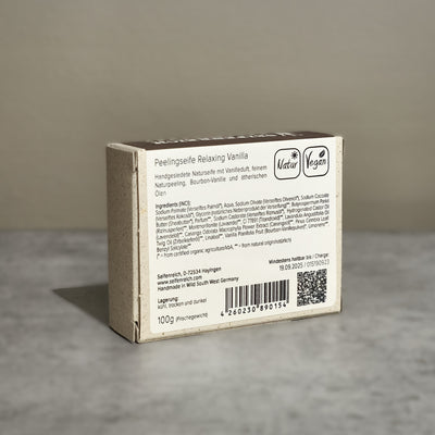 Naturseife mit Vanilleduft, reichhaltige Inhaltsstoffe, 100g Frischegewicht, Naturpeeling